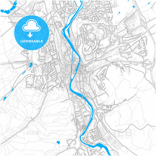 Épinal, Vosges, France, city map with high quality roads.