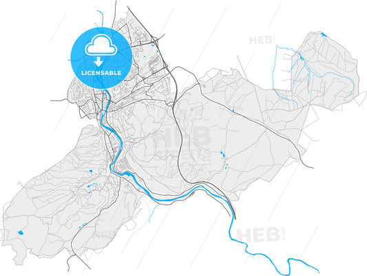 Épinal, Vosges, France, high quality vector map