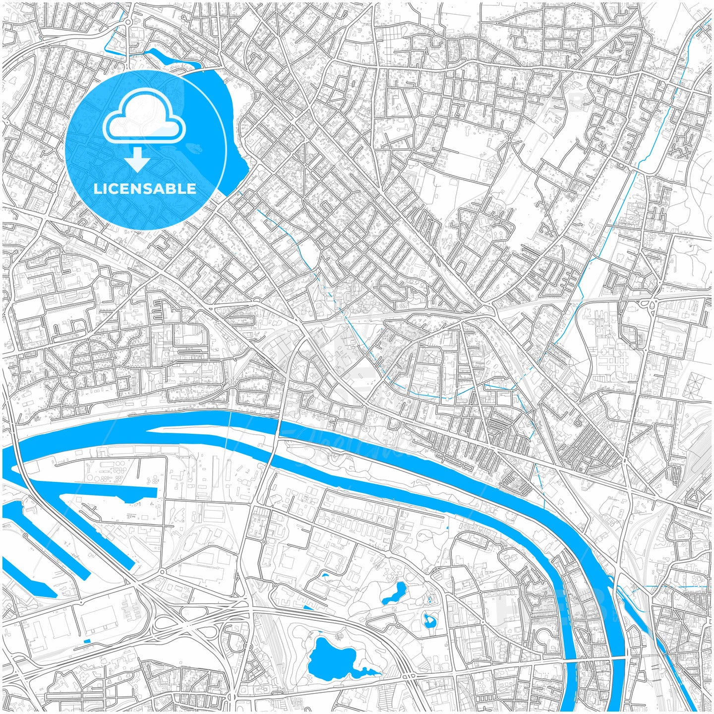 Épinay-sur-Seine, France, city map with high quality roads.