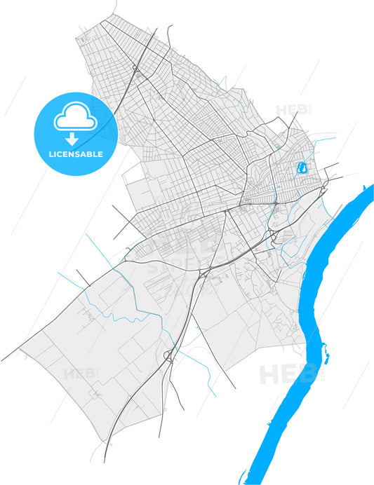 Érd, Pest, Hungary, high quality vector map