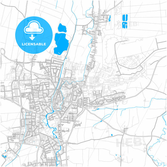 Erding, Bavaria, Germany, city map with high quality roads.