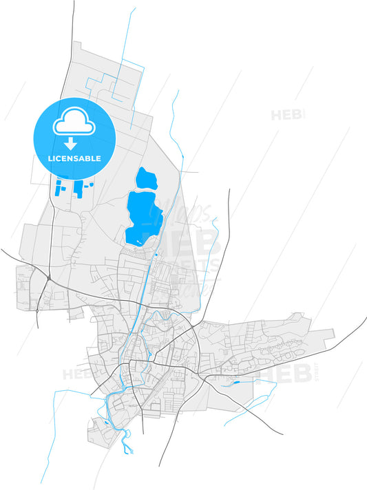 Erding, Bavaria, Germany, high quality vector map