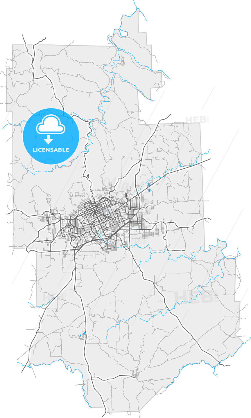 Erechim, Brazil, high quality vector map