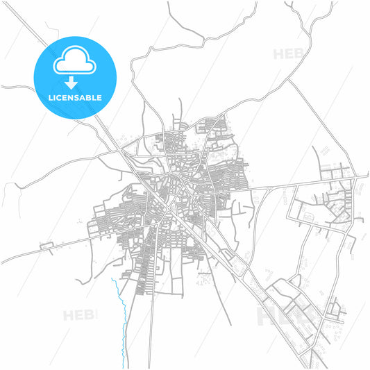 Ergani, Diyarbakır, Turkey, city map with high quality roads.