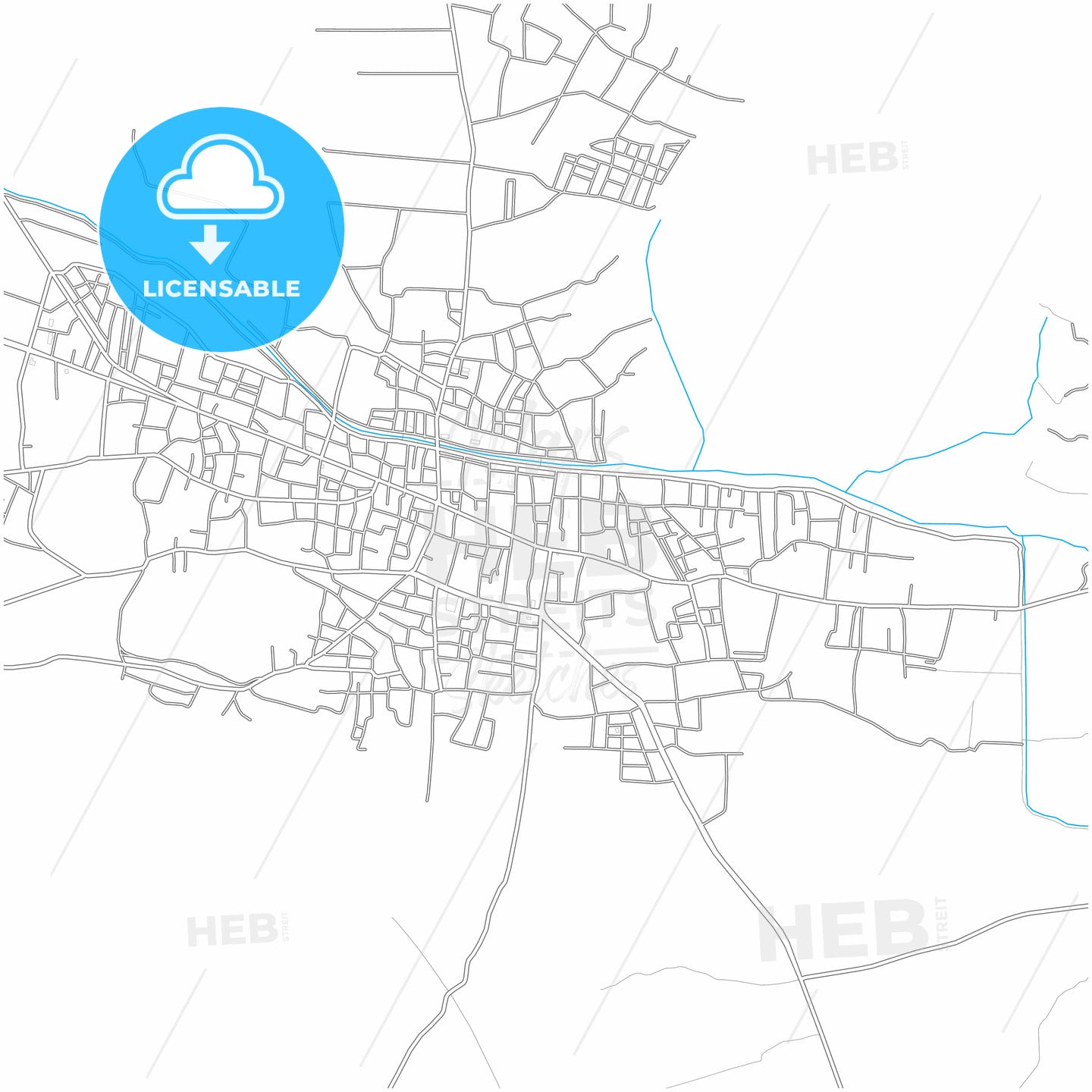 Erzin, Hatay, Turkey, city map with high quality roads.