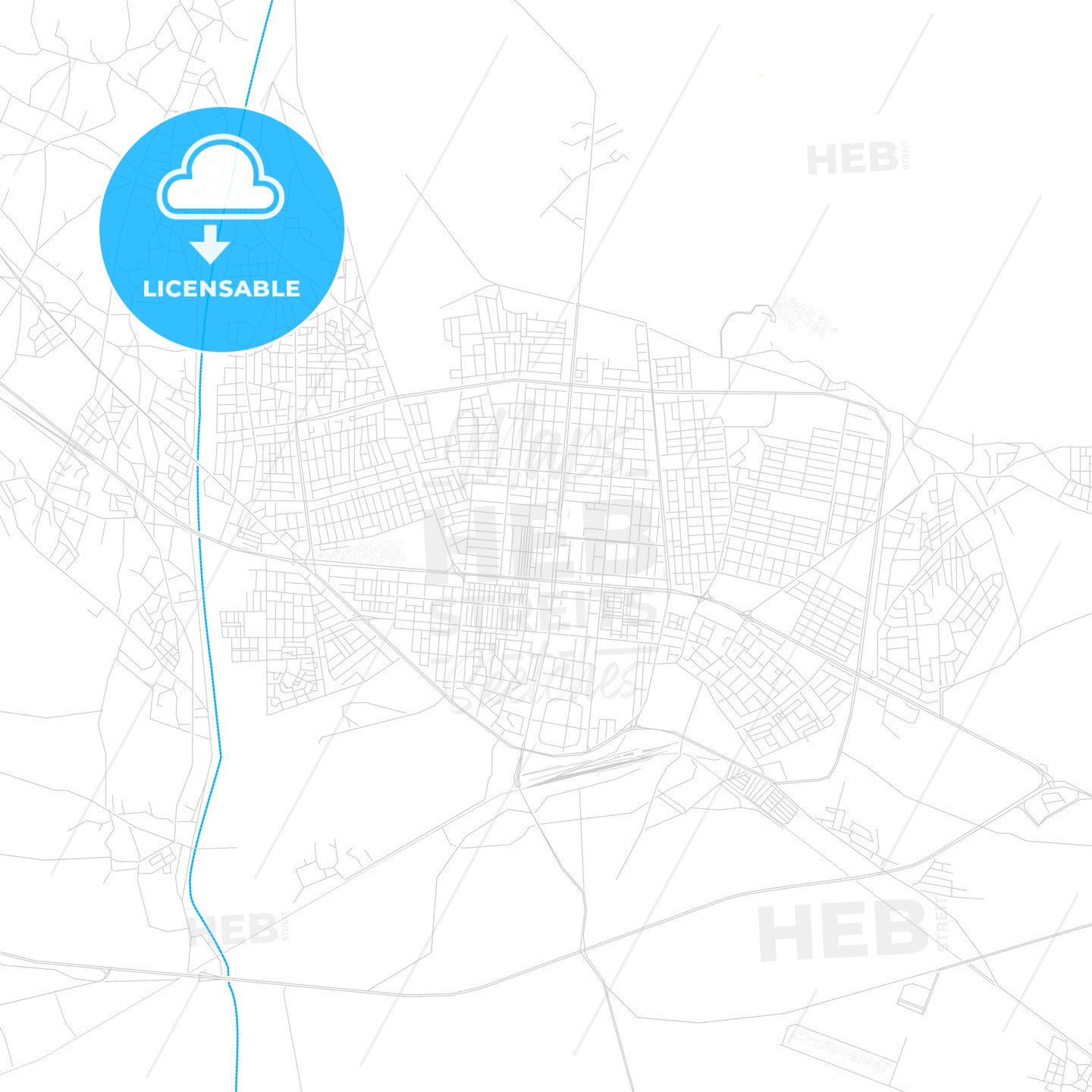 Erzincan, Turkey PDF vector map with water in focus