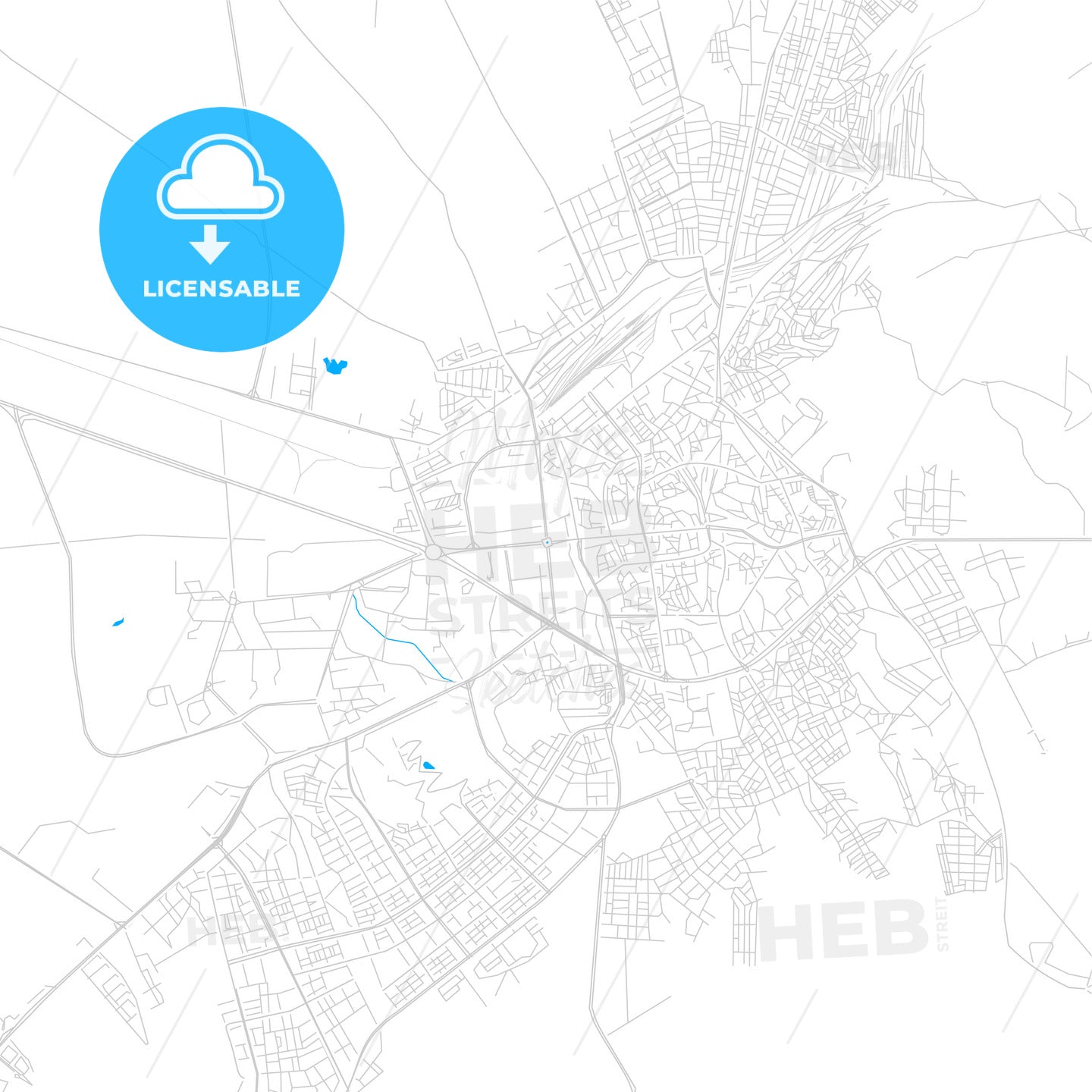 Erzurum, Turkey bright two-toned vector map