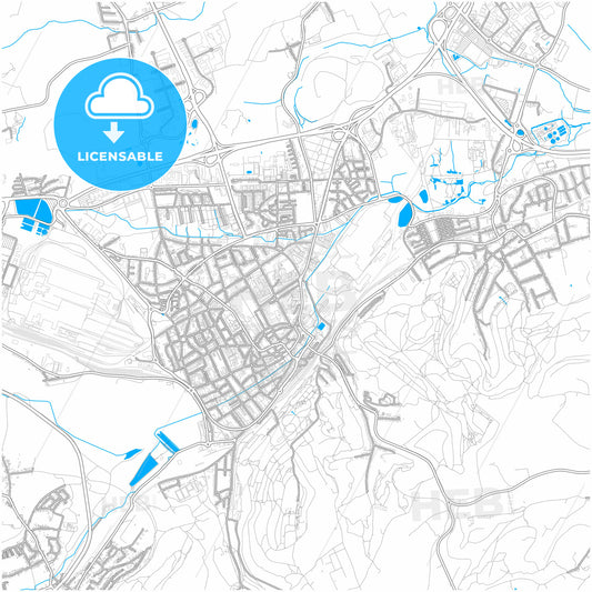 Esch-sur-Alzette, Esch-sur-Alzette, Luxembourg, city map with high quality roads.