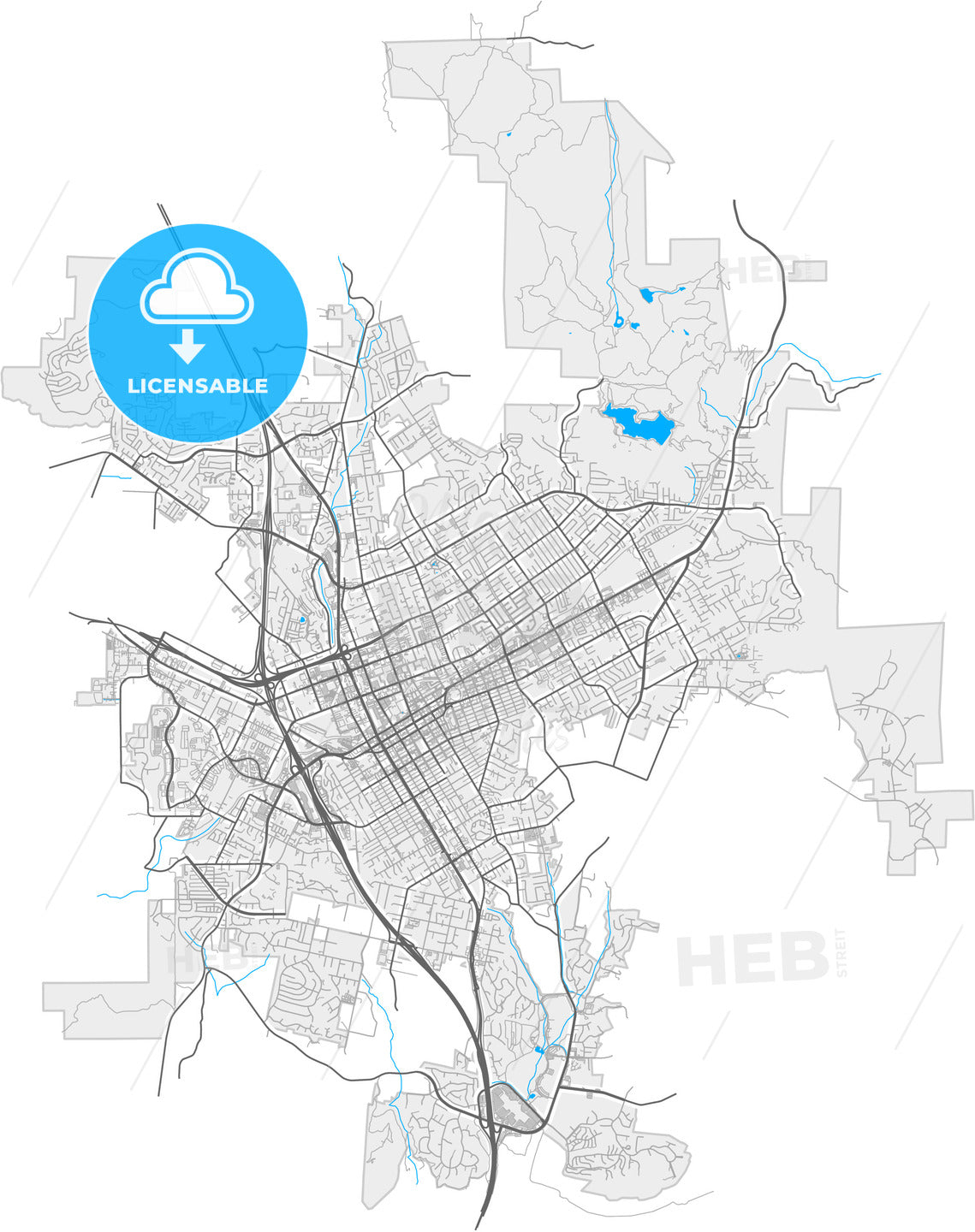 Escondido, California, United States, high quality vector map