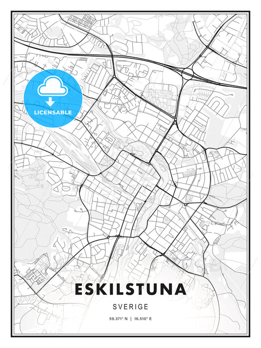 Eskilstuna, Sweden, Modern Print Template in Various Formats - HEBSTREITS Sketches