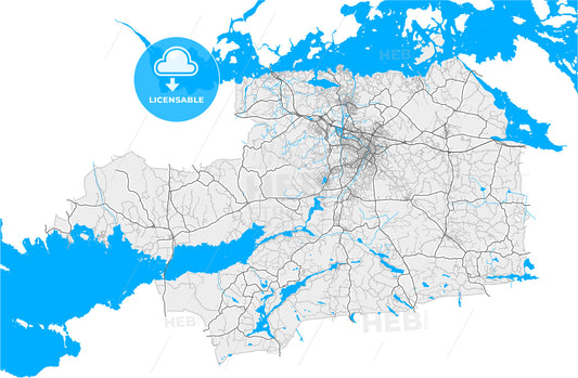 Eskilstuna, Sweden, high quality vector map