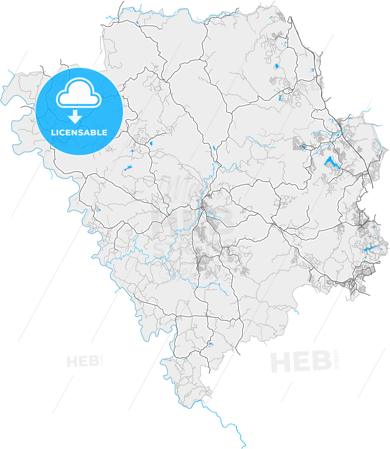 Esmeraldas, Brazil, high quality vector map