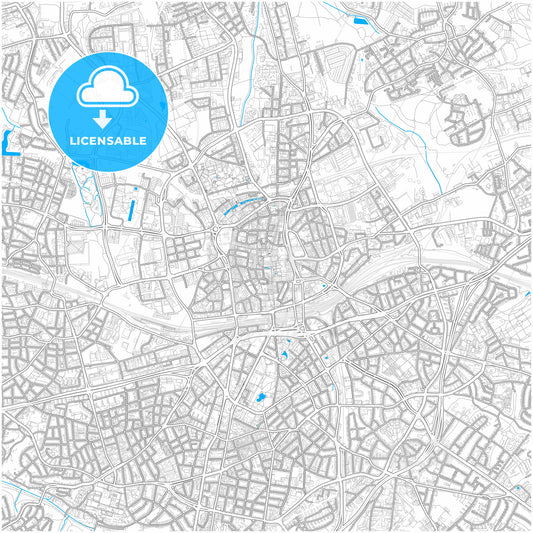 Essen, North Rhine-Westphalia, Germany, city map with high quality roads.