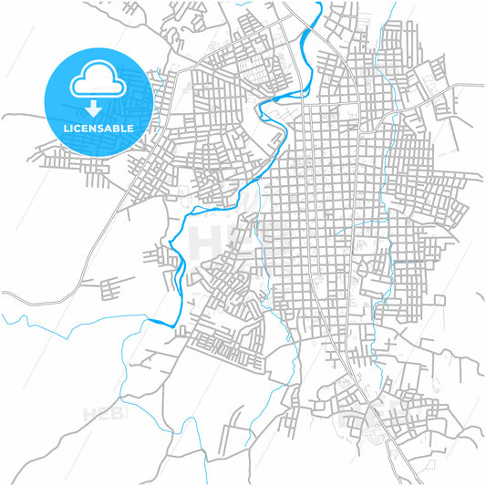 Esteli, Esteli, Nicaragua, city map with high quality roads.