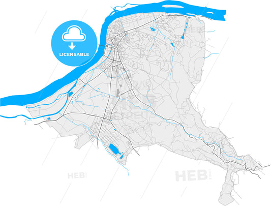 Esztergom, Komárom-Esztergom, Hungary, high quality vector map