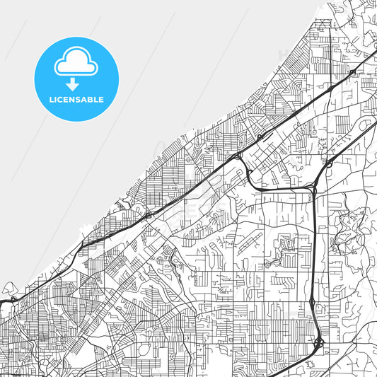 Euclid, Ohio - Area Map - Light