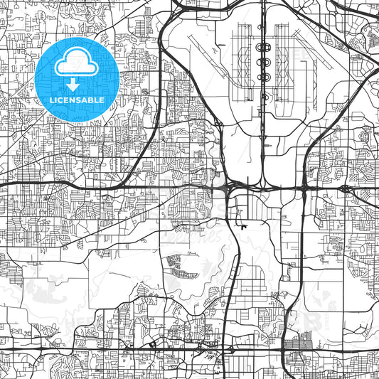 Euless, Texas - Area Map - Light