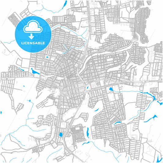 Eunapolis, Brazil, city map with high quality roads.