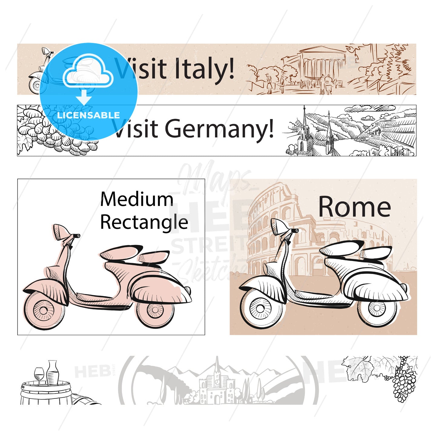 Europe Travel Marketing Banner Layout – instant download