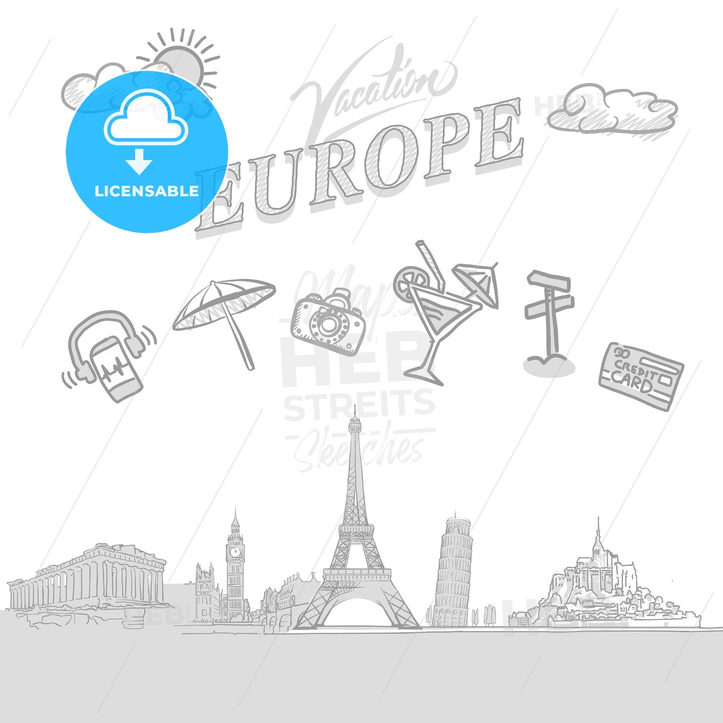 Europe travel marketing cover – instant download