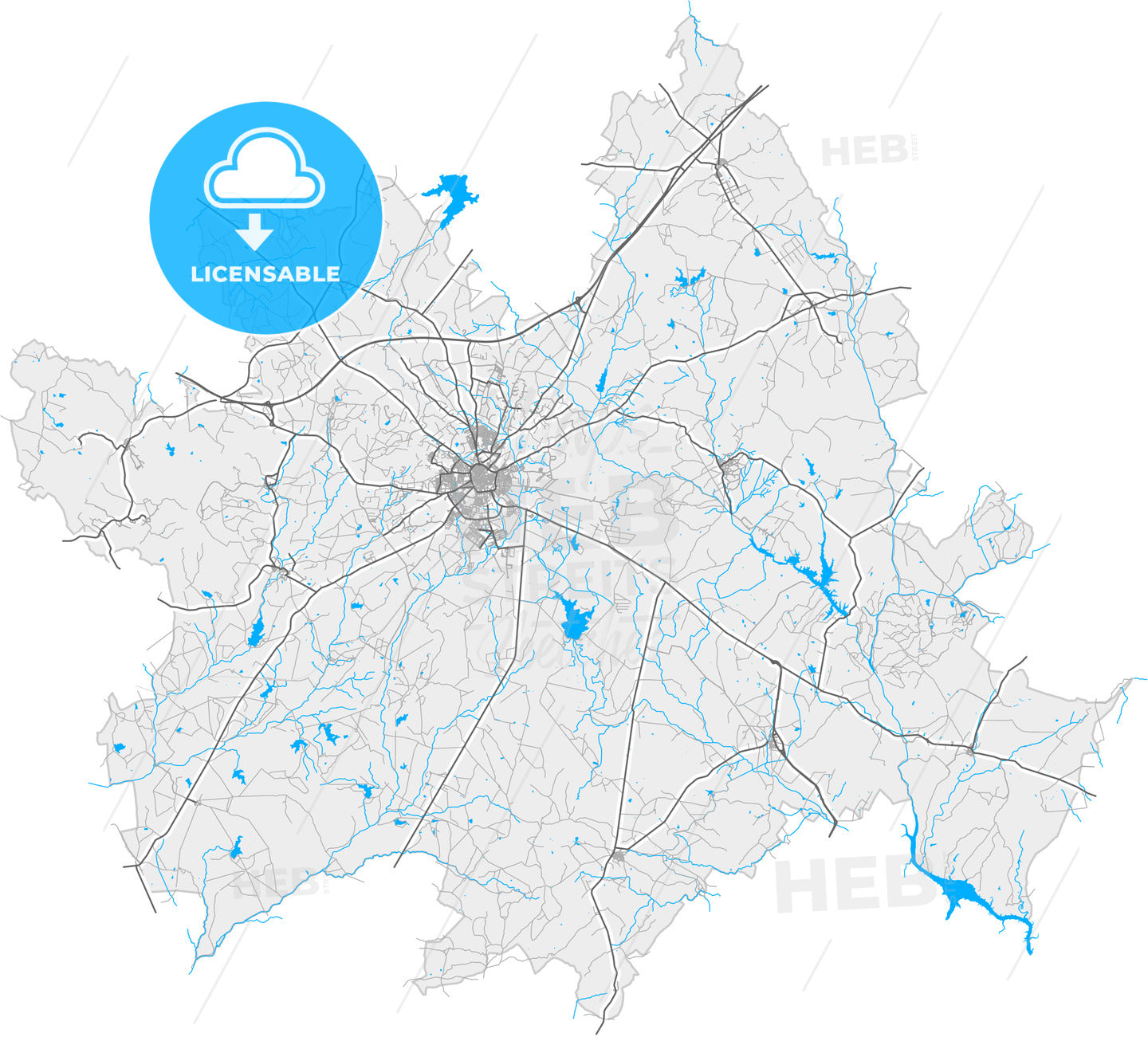 Évora, Évora, Portugal, high quality vector map