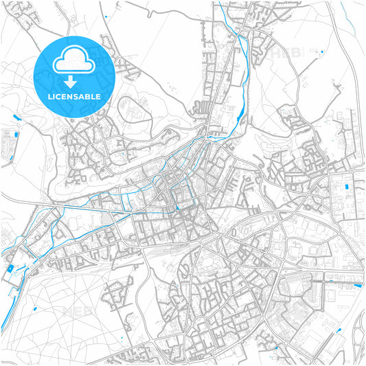 Évreux, Eure, France, city map with high quality roads.