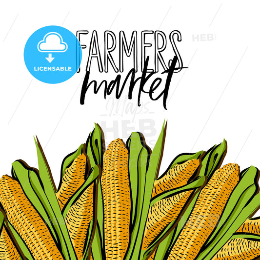 FARMERS market lettering and Corncob advertising template – instant download