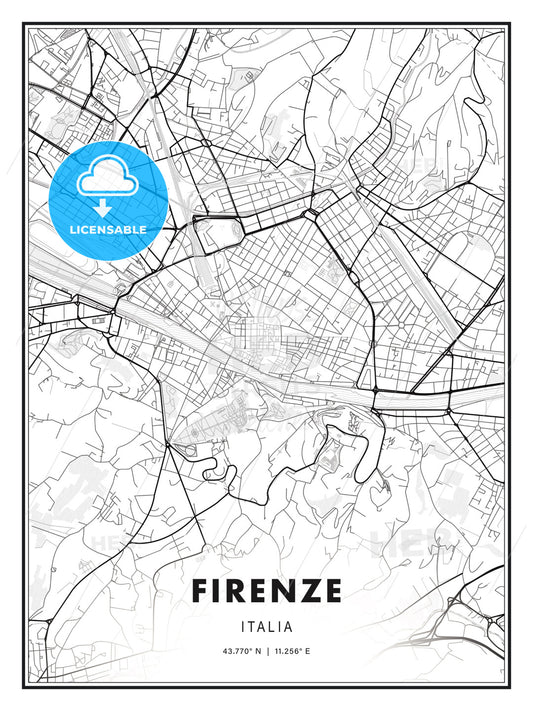FIRENZE / Florence, Italy, Modern Print Template in Various Formats - HEBSTREITS Sketches