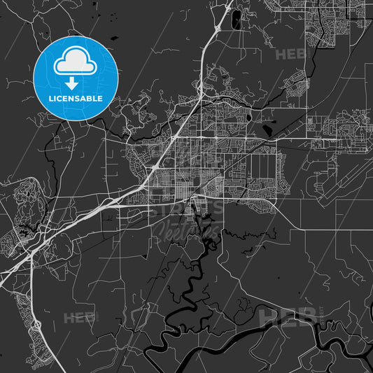 Fairfield, California - Area Map - Dark