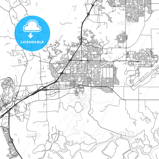 Fairfield, California - Area Map - Light