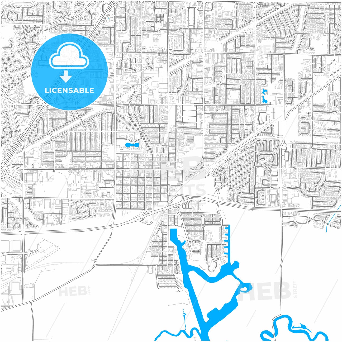 Fairfield, California, United States, city map with high quality roads.