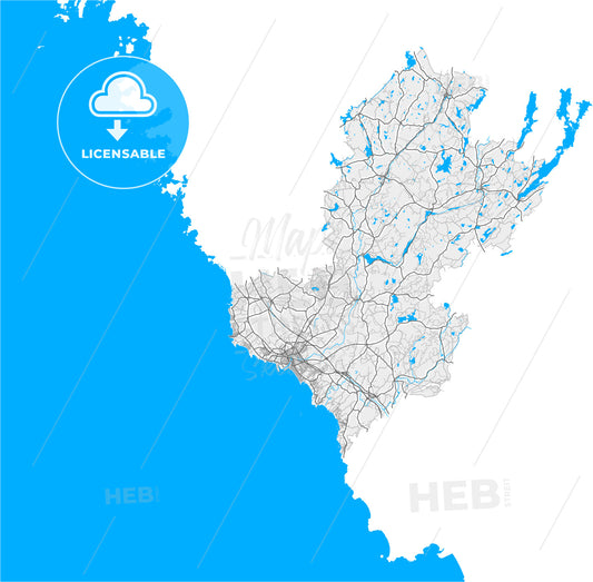 Falkenberg, Sweden, high quality vector map