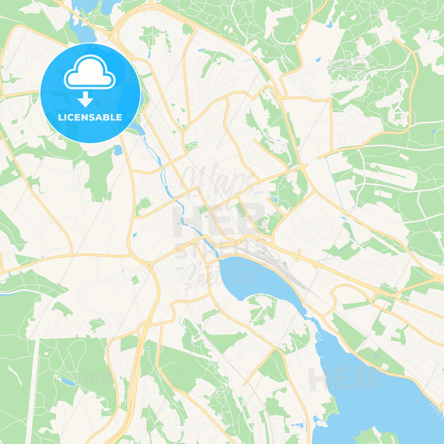 Falun, Sweden Vector Map - Classic Colors