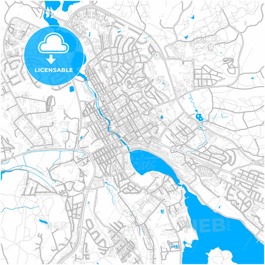 Falun, Sweden, city map with high quality roads.