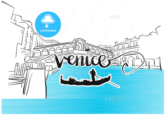 Famous Venice Rialto Bridge Greeting Card Design – instant download