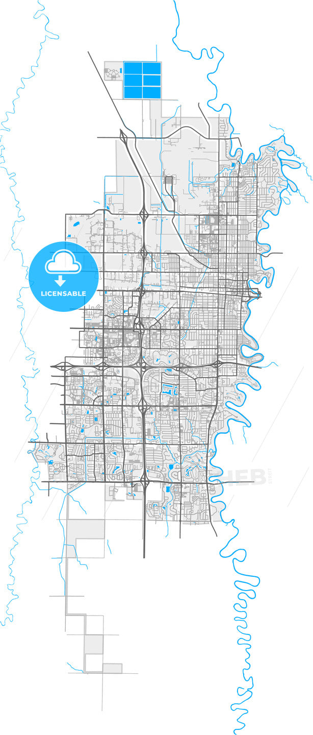 Fargo, North Dakota, United States, high quality vector map