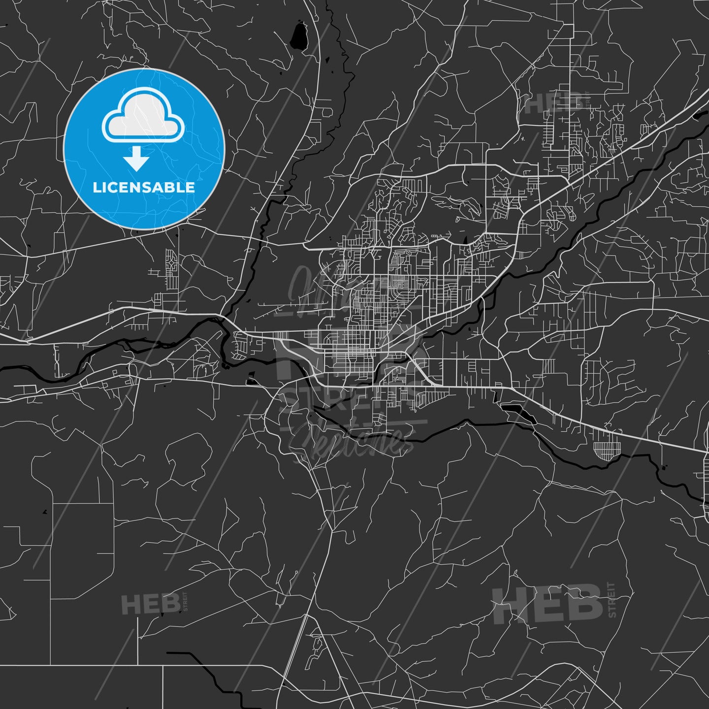 Farmington, New Mexico - Area Map - Dark