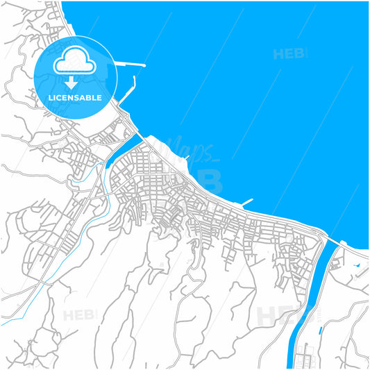 Fatsa, Ordu, Turkey, city map with high quality roads.