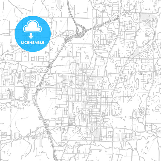 Fayetteville, Arkansas, USA, bright outlined vector map