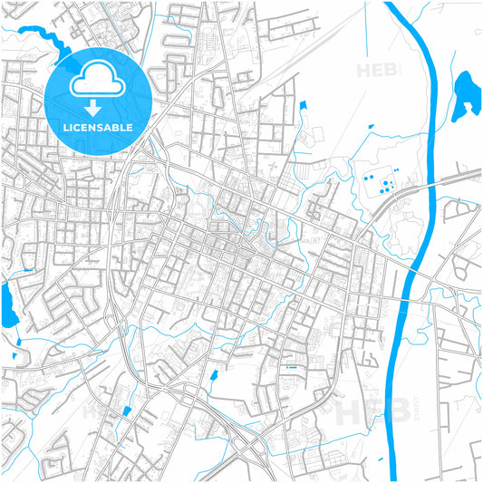 Fayetteville, North Carolina, United States, city map with high quality roads.