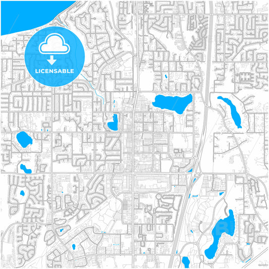 Federal Way, Washington, United States, city map with high quality roads.