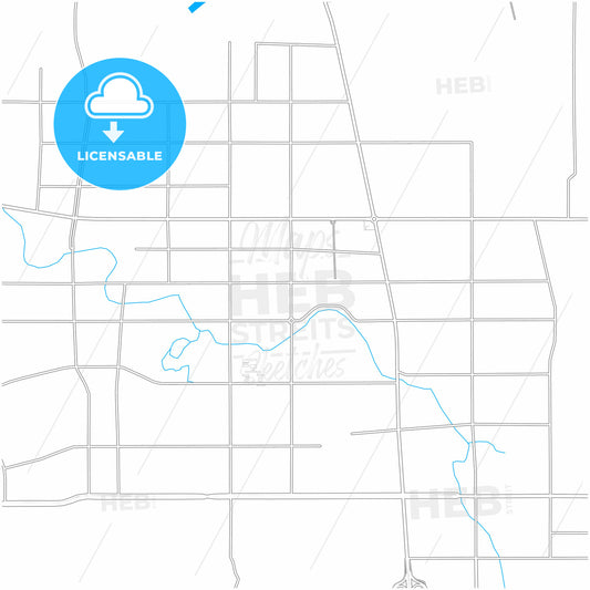 Feicheng, Shandong, China, city map with high quality roads.