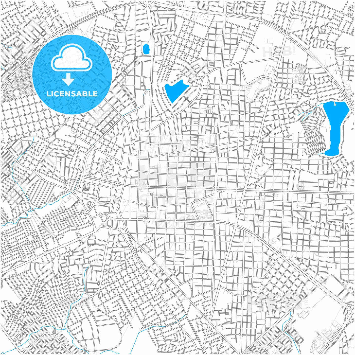 Feira de Santana, Brazil, city map with high quality roads.