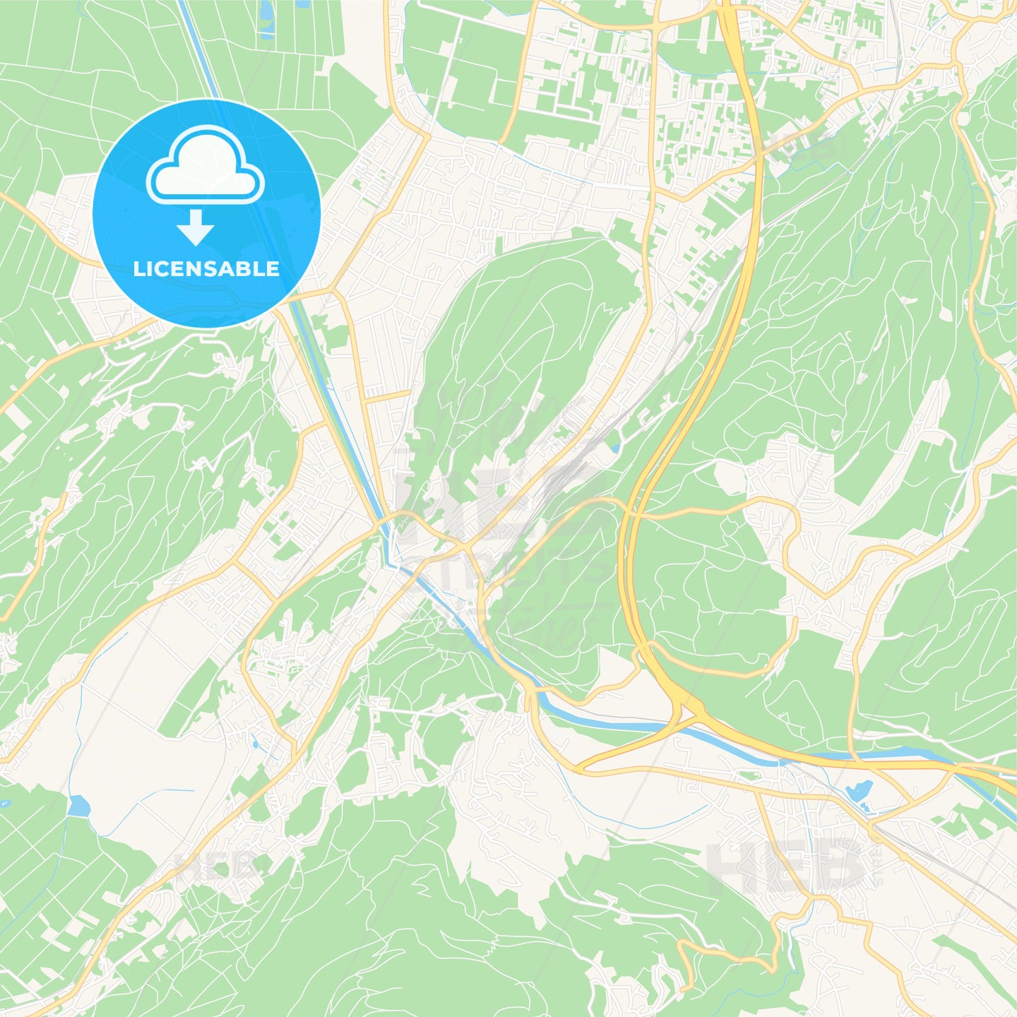 Feldkirch, Austria Vector Map - Classic Colors