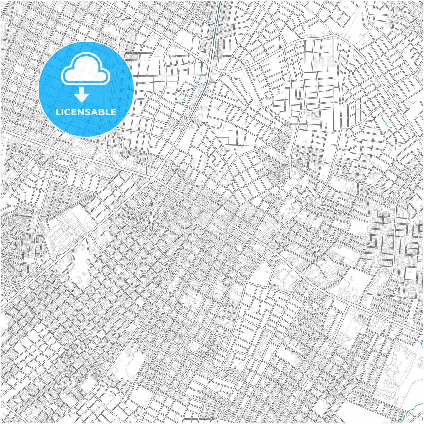 Fernando de la Mora, Paraguay, city map with high quality roads.