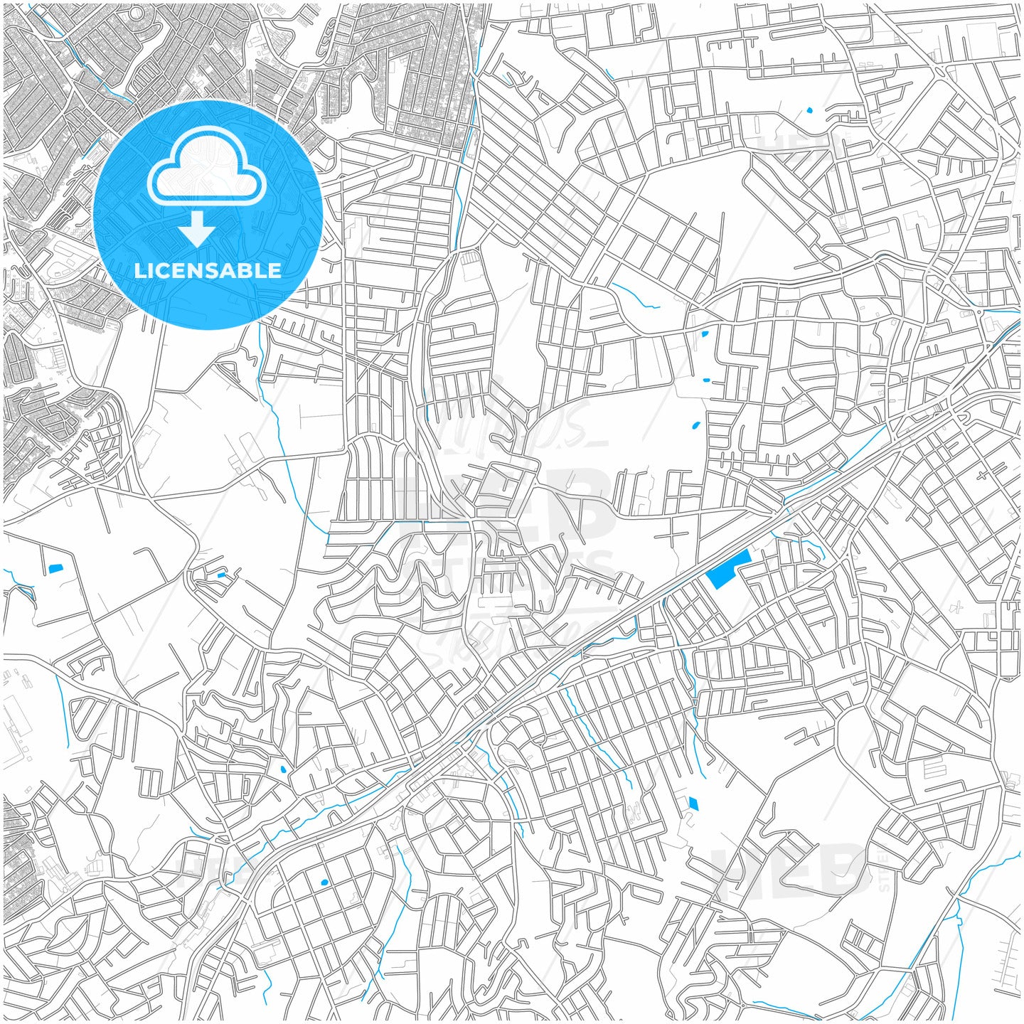 Ferraz de Vasconcelos, Brazil, city map with high quality roads.