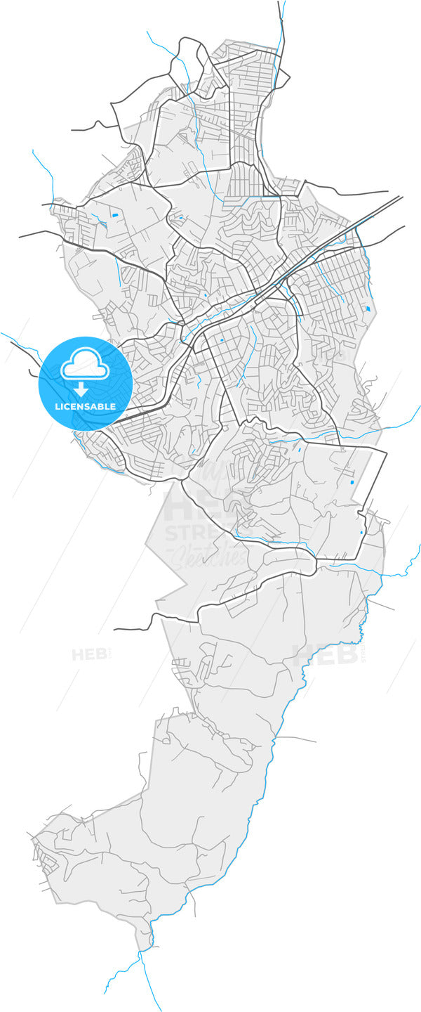 Ferraz de Vasconcelos, Brazil, high quality vector map