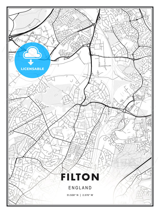 Filton, England, Modern Print Template in Various Formats - HEBSTREITS Sketches