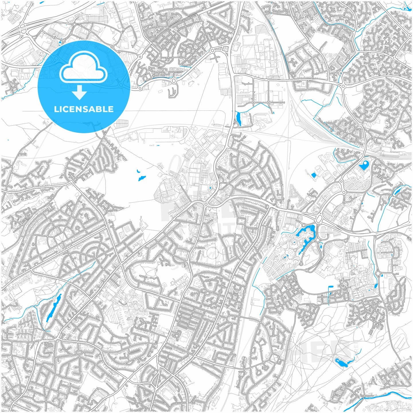 Filton, South West England, England, city map with high quality roads.