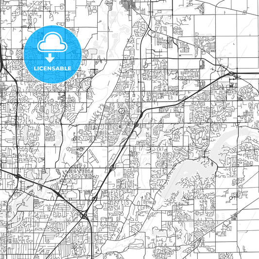 Fishers, Indiana - Area Map - Light